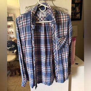 Rails Blue and Pink Plaid Button Down Shirt